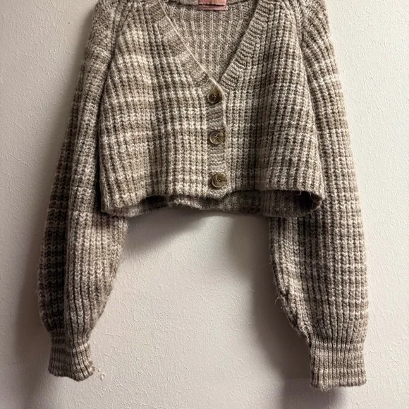 Women's Urban Outfitters Striped Crop Cardigan Sweater, Small-P, EUC - Picture 6 of 8